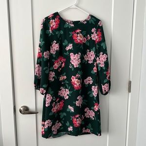 Ann Taylor Green Floral Dress
